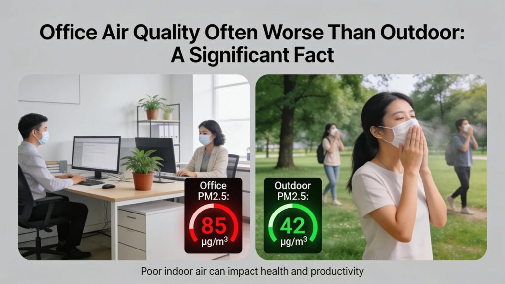 Office air quality often ranks lower than outdoor air, a fact that carries real weight